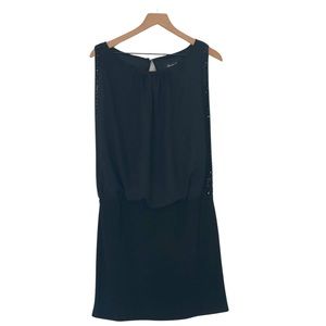 Black Sleeveless Dress Jewel Edge. Size 8